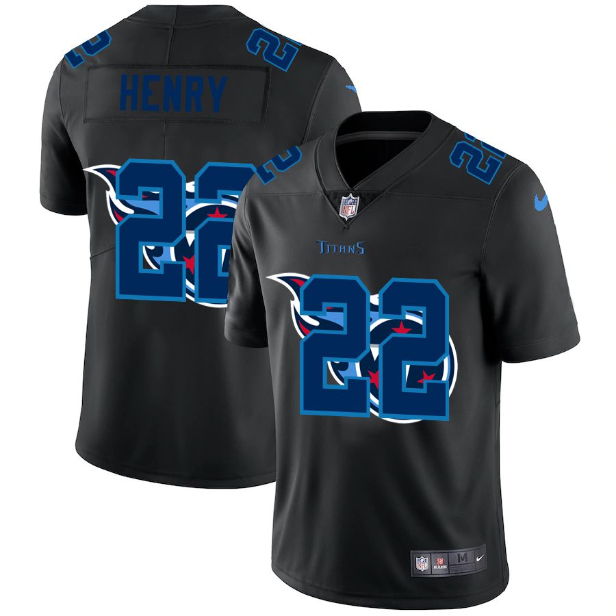 Men Tennessee Titans #22 Henry Black shadow Nike NFL Jersey